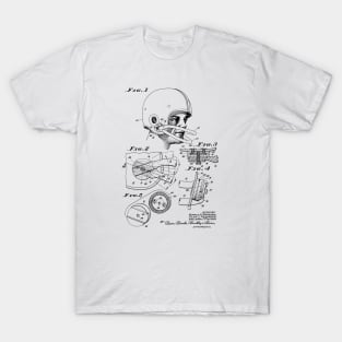 Safety Helmet Vintage Patent Hand Drawing T-Shirt